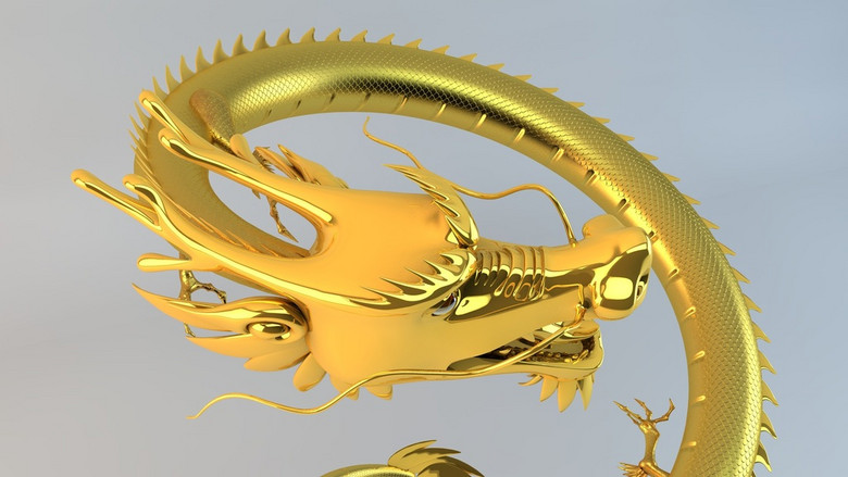 c4d黄金材质影视大金龙带动画源文件工程