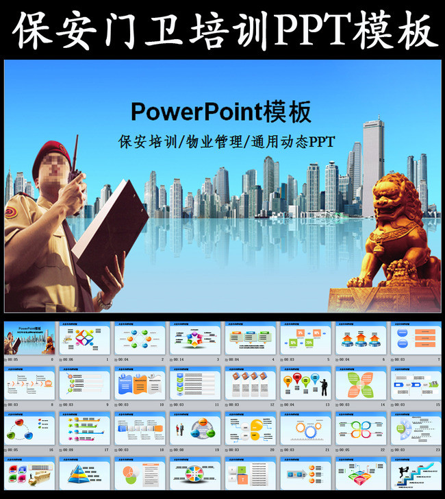 保安门卫培训课件物业管理ppt模板模板下载(图