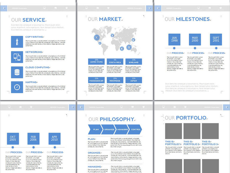 企业时尚画册排版多色宣传带Word文件模板下