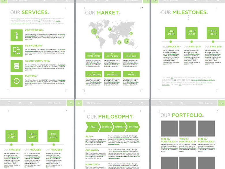 企业时尚画册排版多色宣传带Word文件模板下