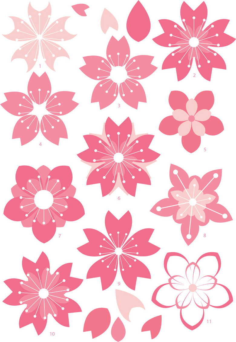 日本樱花图案素材模板下载