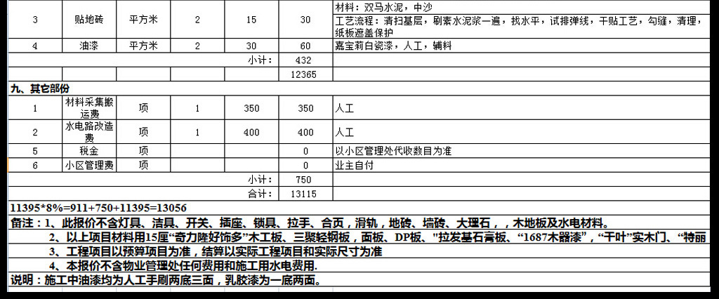 装饰装修工程预算excel表格客厅天空背景模板墙用大理石图片