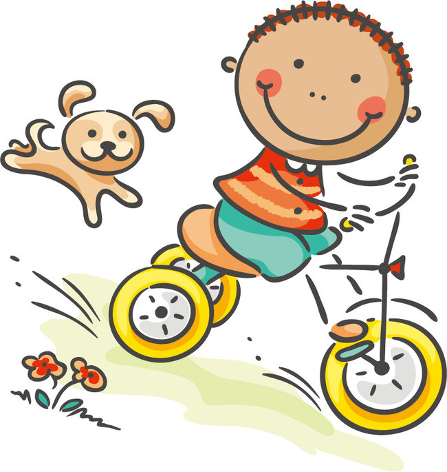 产品图案设计 生活用品图案 卡通图案 > 精致矢量卡通夏日儿童骑单车