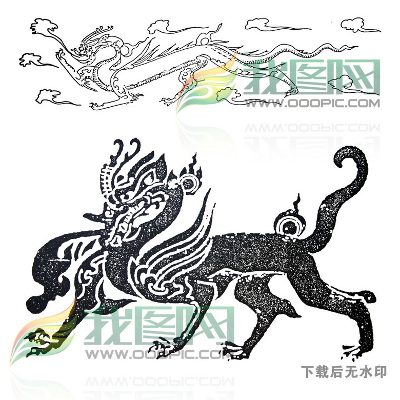 传统图案麒麟纹身图案大全