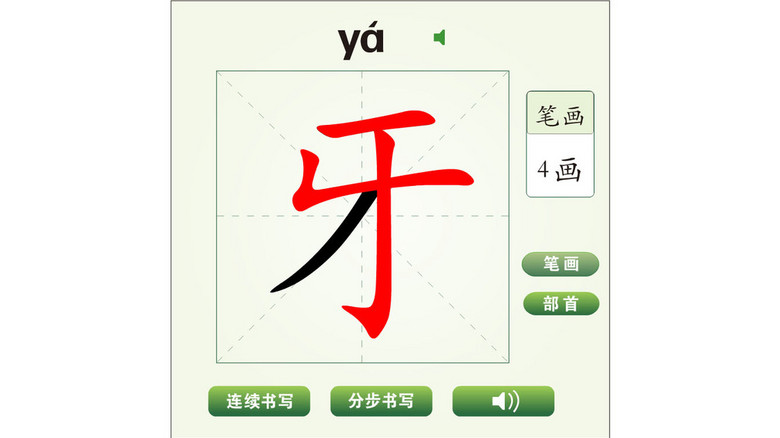 中国汉字牙字动画模版
