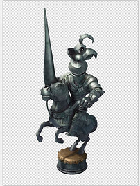 Q版三维可爱卡通骑士雕像盔甲武士人物角色(