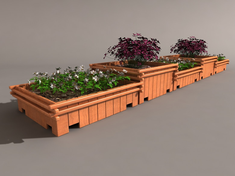 原创组合花箱3d模型带贴图02版权可商用
