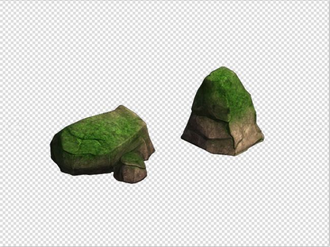 2.5D三维游戏卡通场景石头小石碎石(图片编号