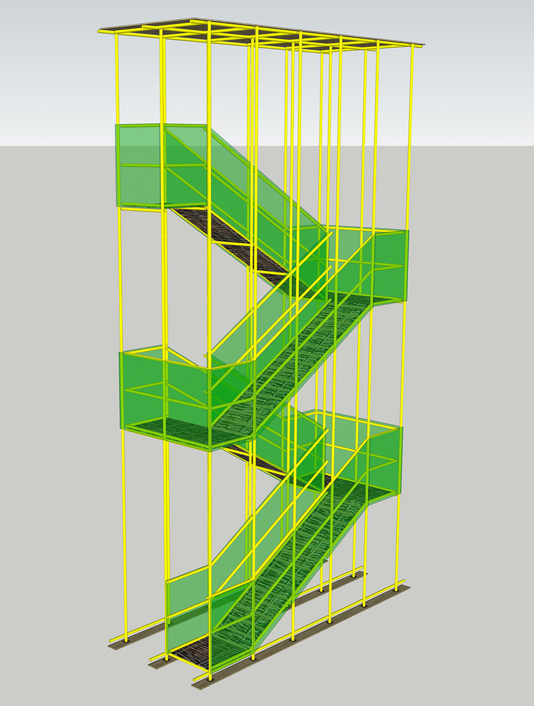上人通道搭设建筑安全标准化模型