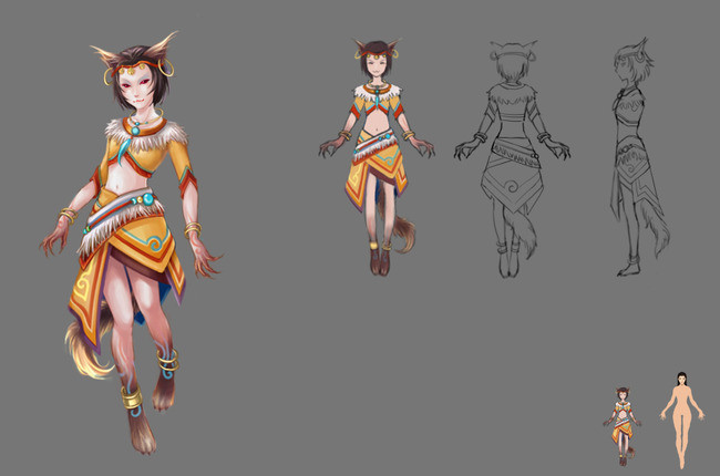 长角怪物游戏模型 带动作