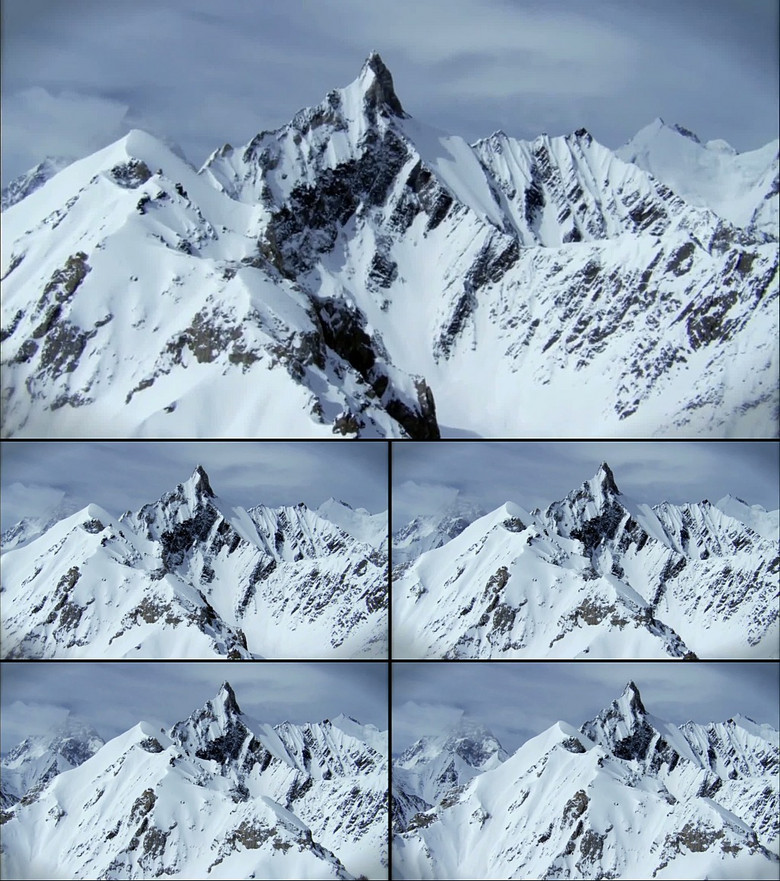 高清雪山峰顶航拍视频素材