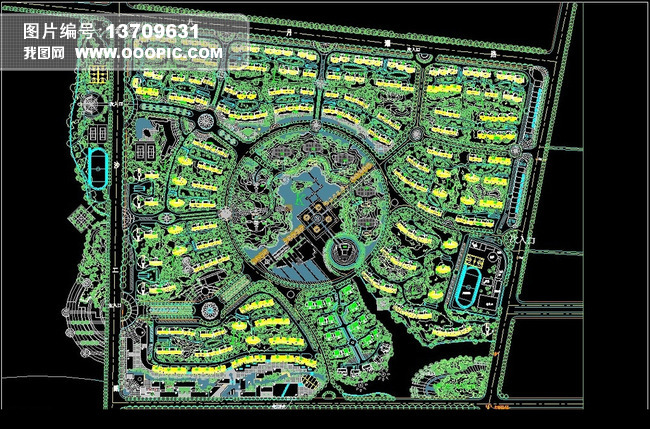 居住区CAD平面规划图图片设计素材_高清DW
