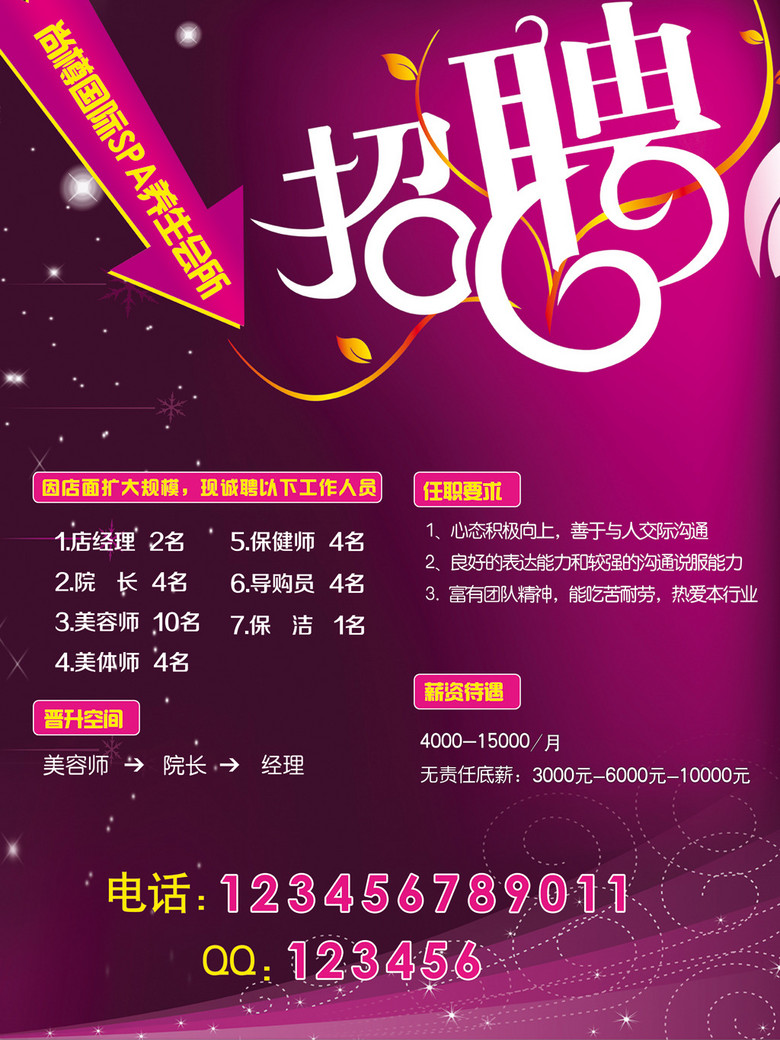 美容店招聘_美容店招聘海报设计