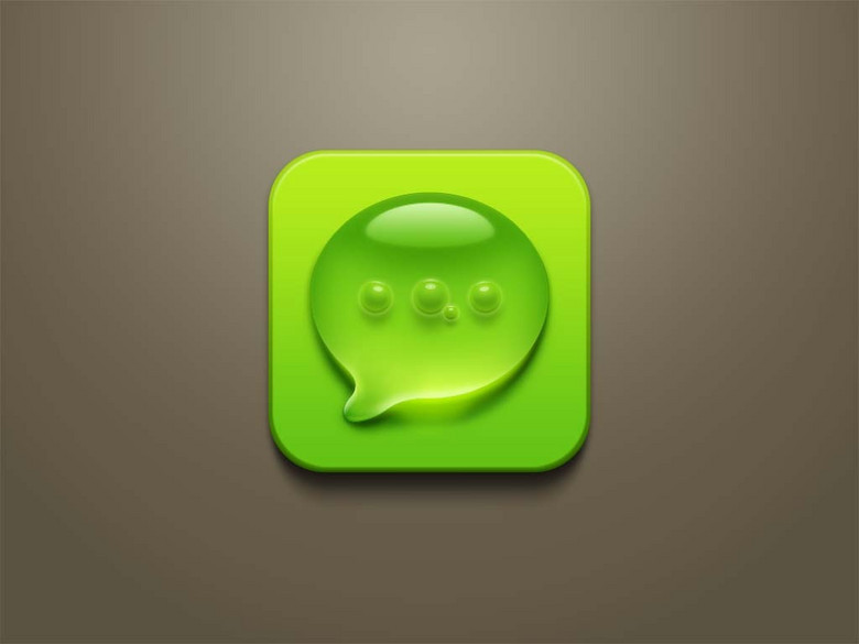 绿色环保水滴气泡微信图标