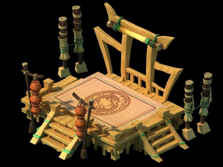我图网提供独家原创东方古代场景建筑模型比武擂台武台正版素材