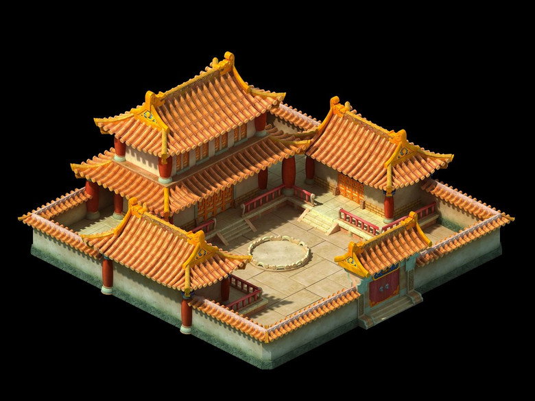 卡通古代建筑