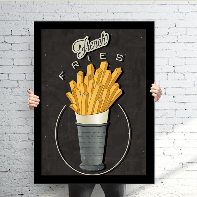 餐厅KFC西式快餐装饰画有框画高清图片下载