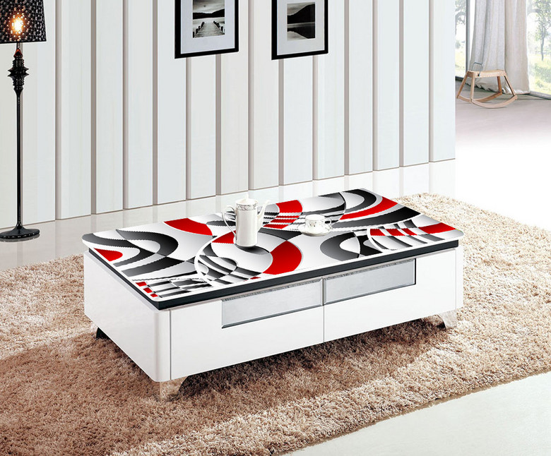 抽象黑白红花纹波纹马赛克3D台面桌面(图片编