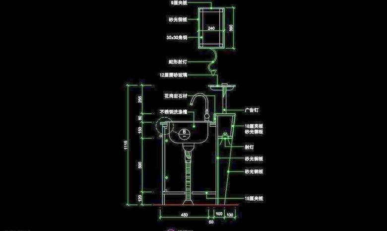CAD餐厅装修水吧酒吧吧台收银台设计图纸模