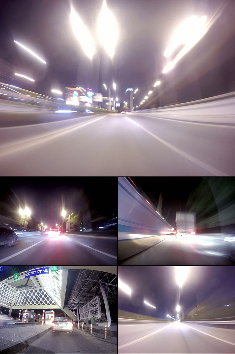 夜间高速公路开车延时掠影视频素材