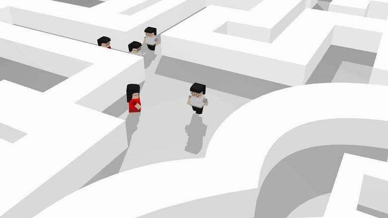 3D小人走迷宫闯关游戏动画视频素材模板下载