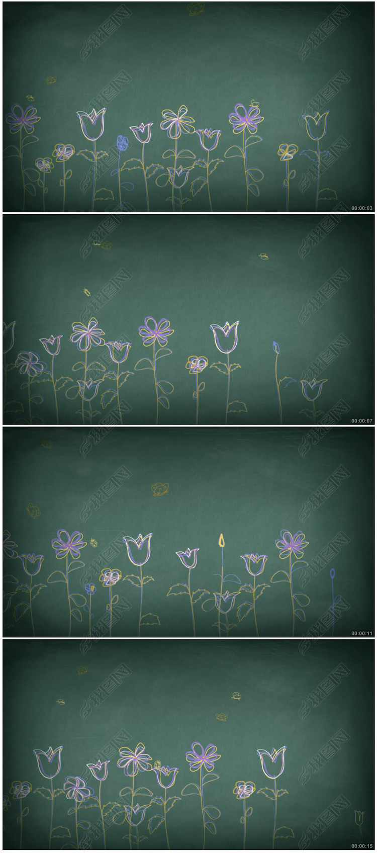 黑板报粉笔画卡通图案动态视频(图片编号:141