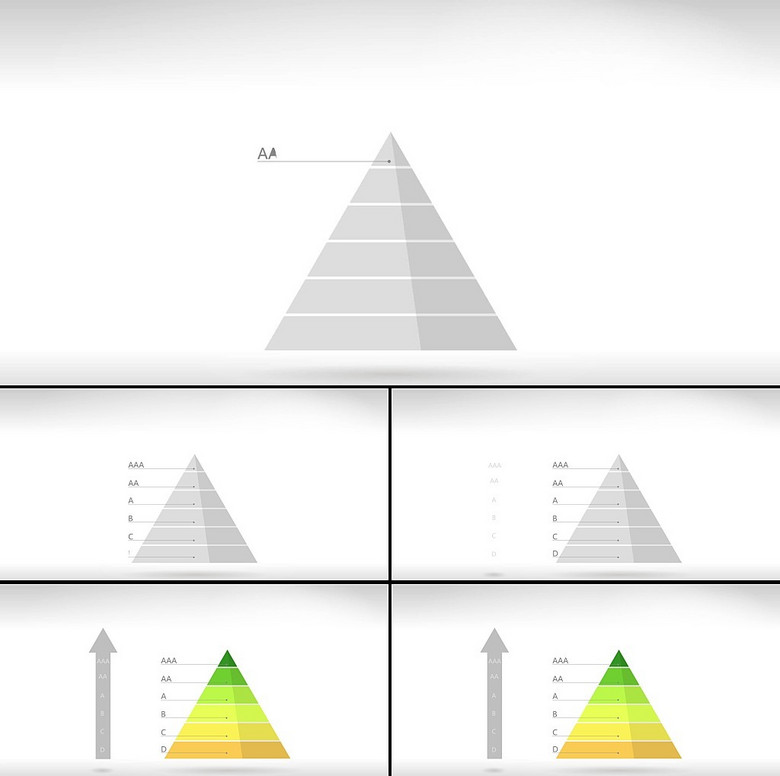 金字塔分级别示意图动画视频素材