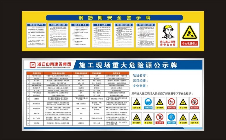 钢筋棚安全警示牌