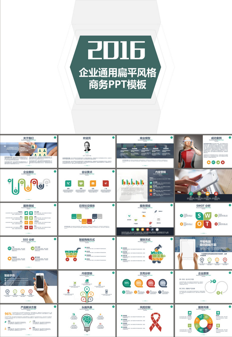 商业计划书产品运营年终总结PPT模板模板下载