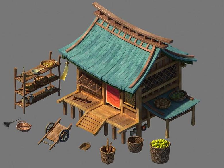 古代民居木房各种古代生活用品道具(图片编号