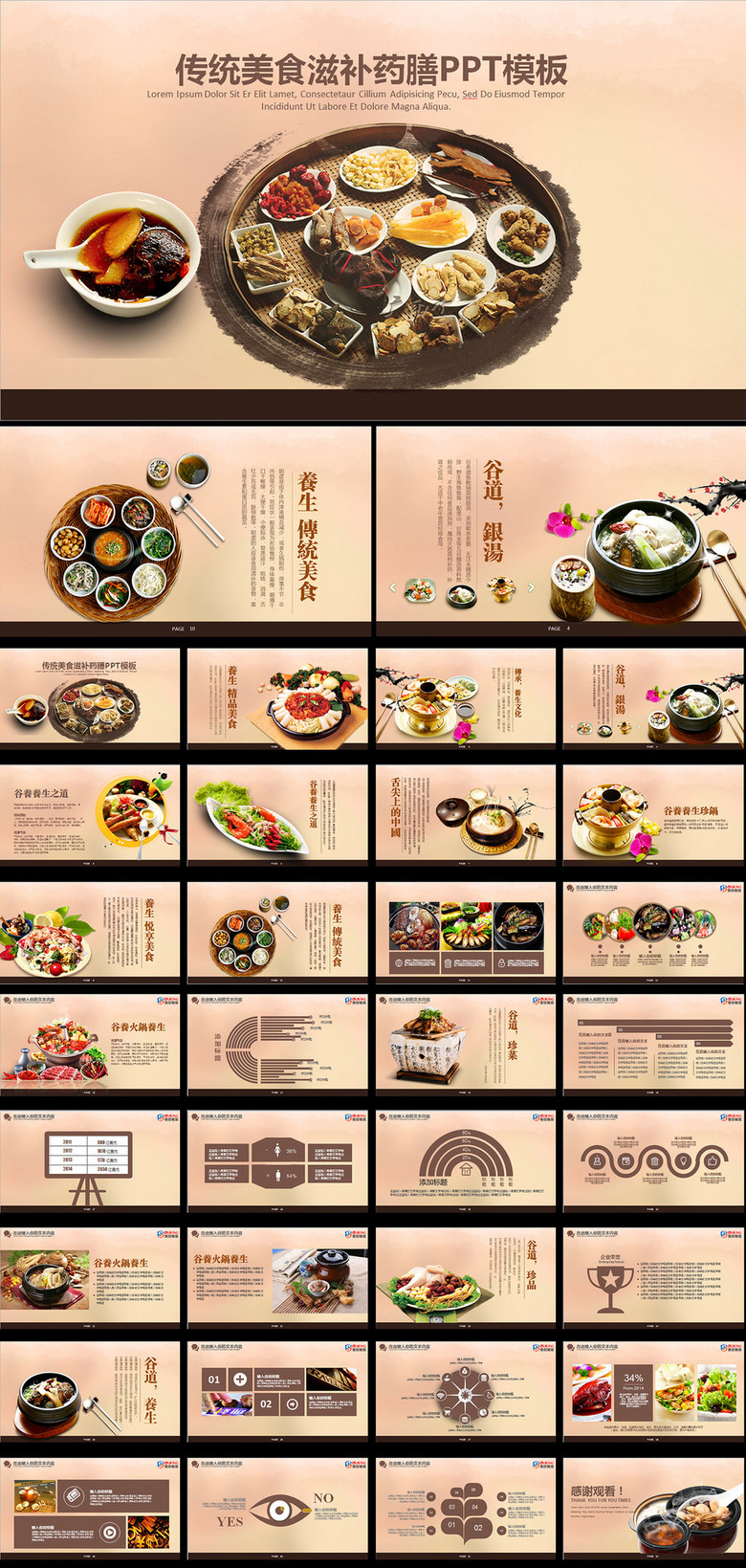 商务ppt > 传统美食餐饮酒店滋补药膳ppt模板  版权图片 素材图片参数
