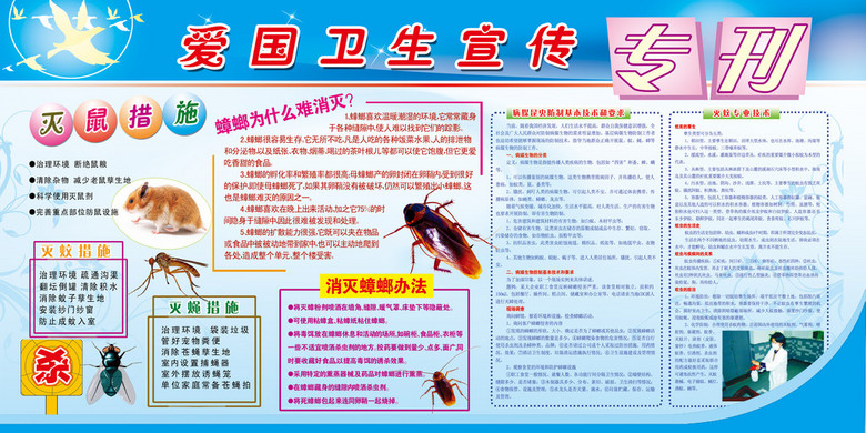 除四害爱国卫生宣传展板