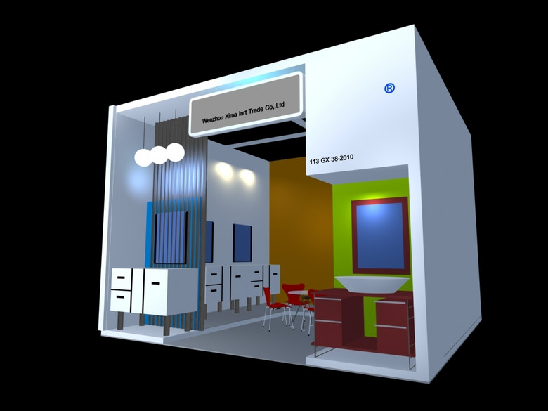 电视柜展厅展览模型设计图下载 图片0.09MB 电子科技库 展览模型 