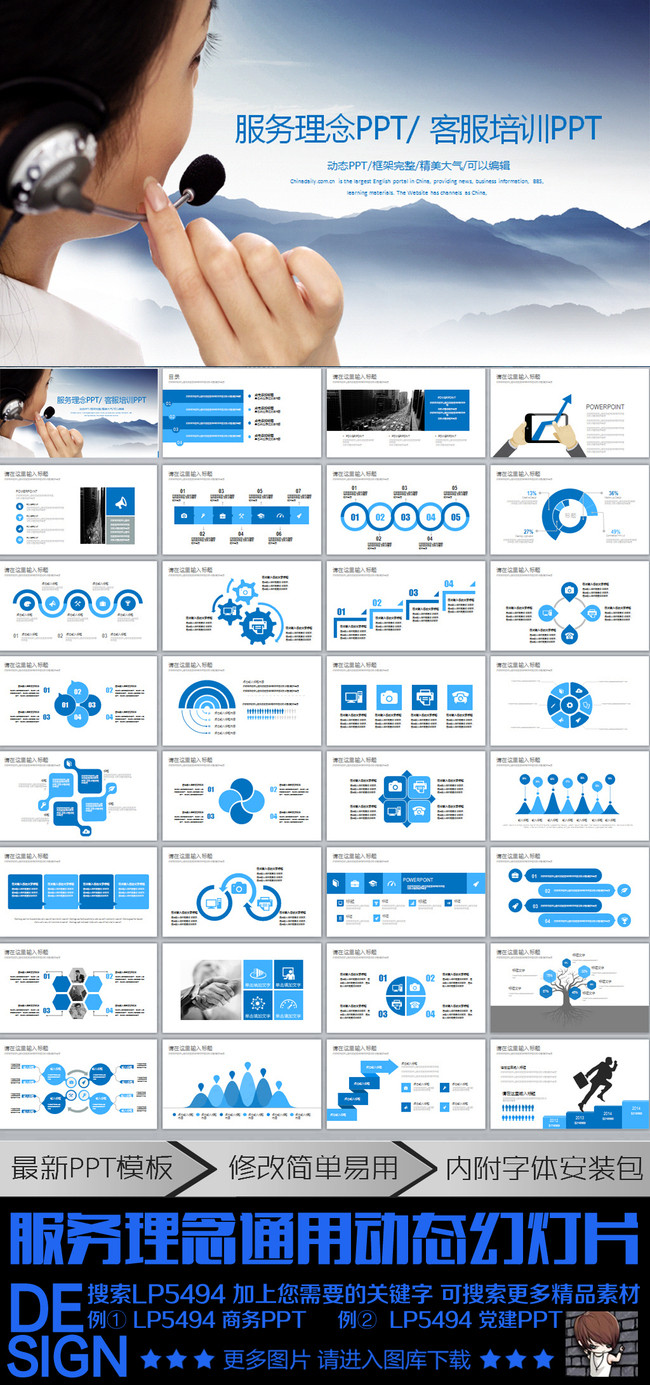 服务理念PPT服务意识培训PPT模板下载(图片