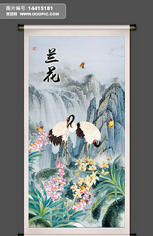 美丽天鹅国画天鹅图片设计素材_高清PSD模板