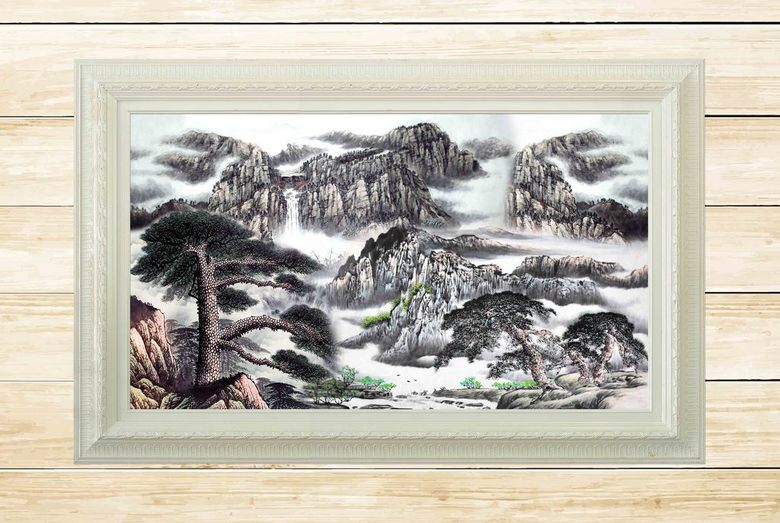 高清山水风景画大好河山高山云海
