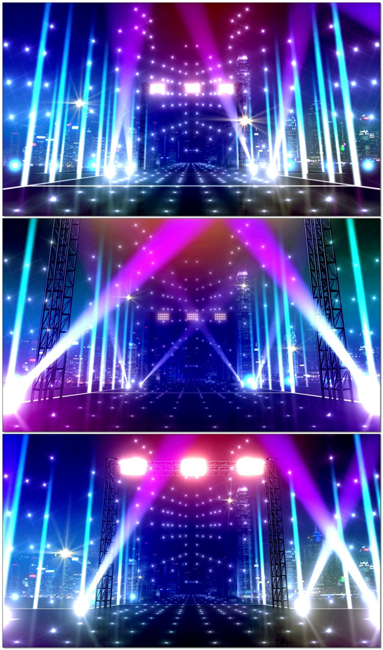 星光大道演出开场动感舞台led循环视频