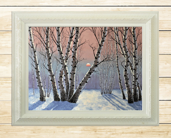 高清装饰画雪景夜景美丽如画