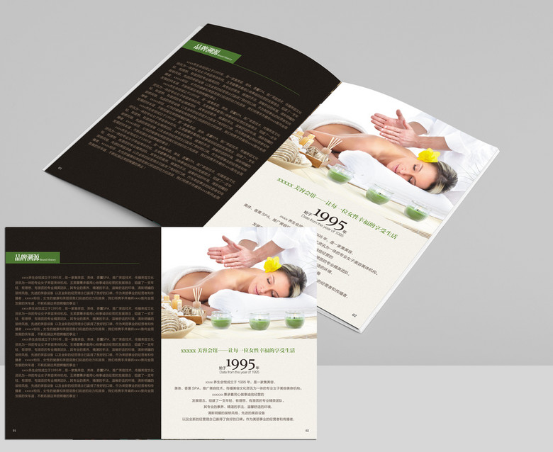 公司简介美容化妆按摩册子简介模板下载(图片