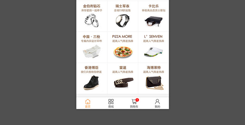 商城类手机app界面PSD源文件模板下载(图片