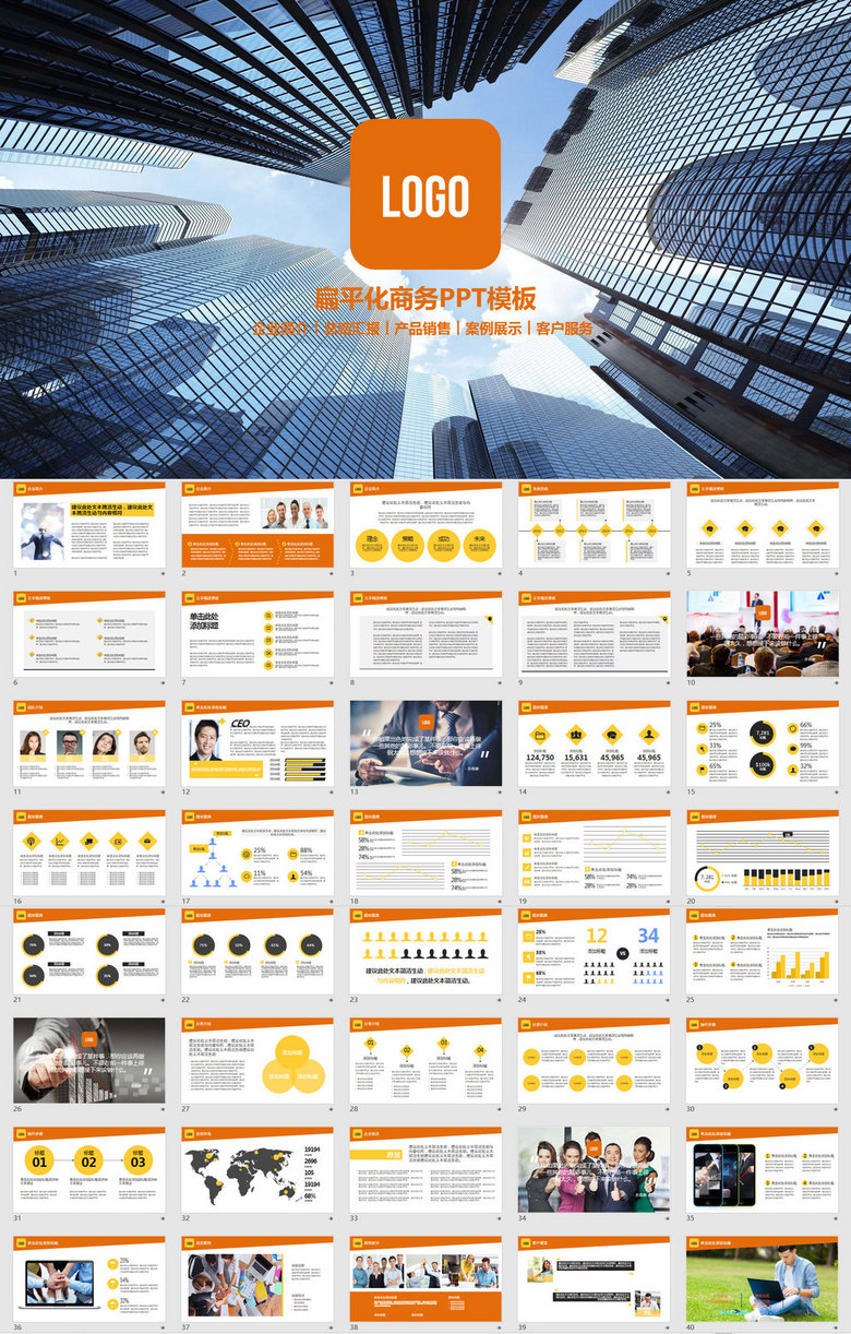 企业简介产品销售案例客户服务PPT模版模板下