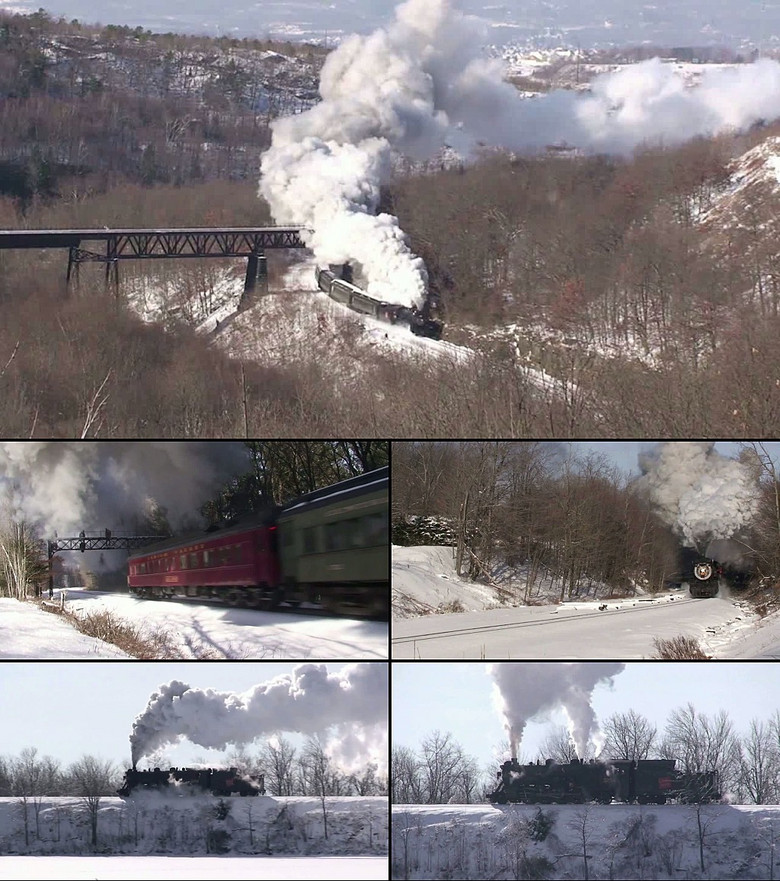 老式火车蒸汽机车多组实拍视频