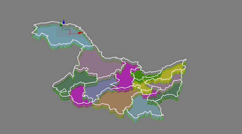 3d模型地图黑龙江地图设计图下载(图片0.08mb)_其他库