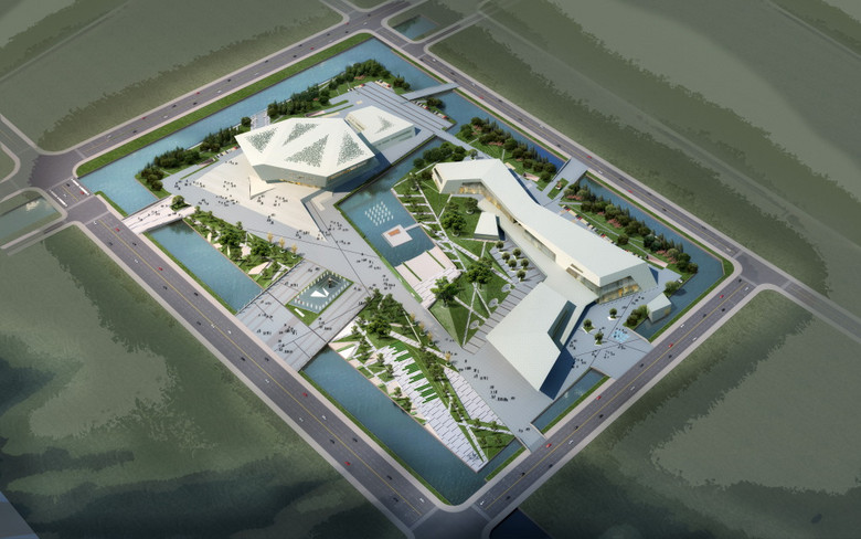 HF62产业园科技园区规划鸟瞰图高清图片下载