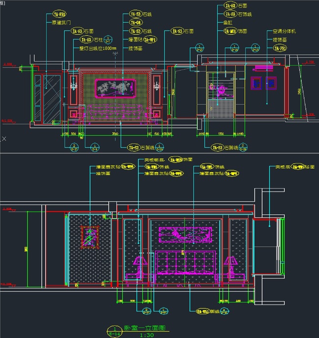 家装室内设计精细装修全套施工图cad图