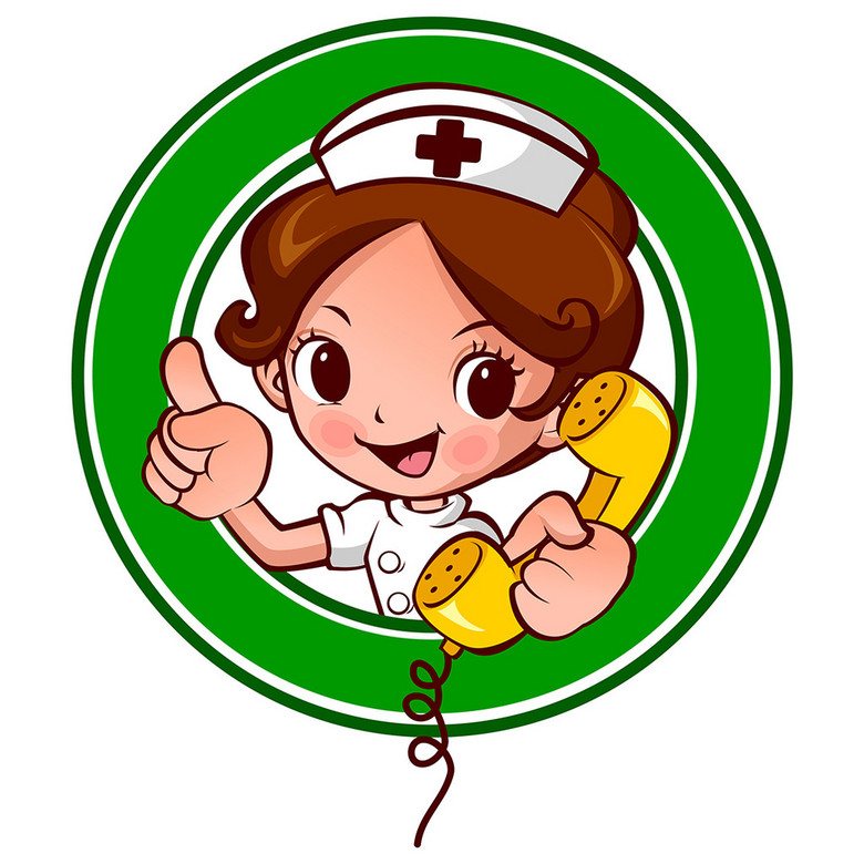 卡通美丽小护士打电话模板下载(图片编号:146