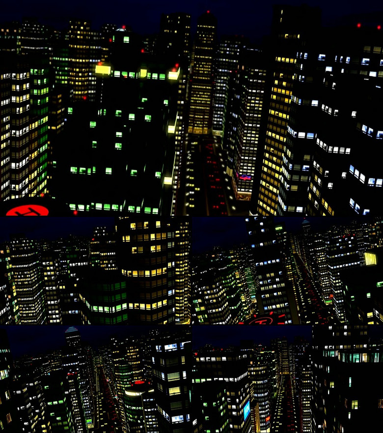 万家灯火照亮繁华大城市建筑夜景模板下载(图