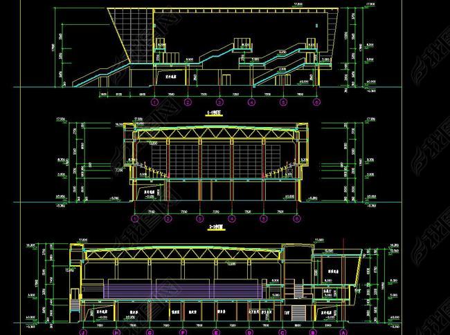 多层中学体育馆建筑施工图(知名设计院)