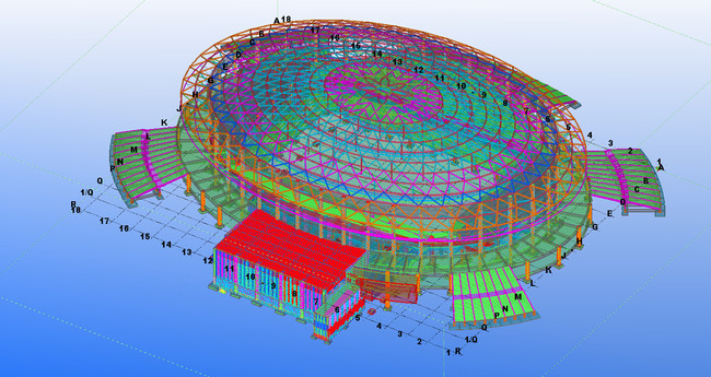 4层现代风体育馆建筑施工图(BIM项目)(图片编