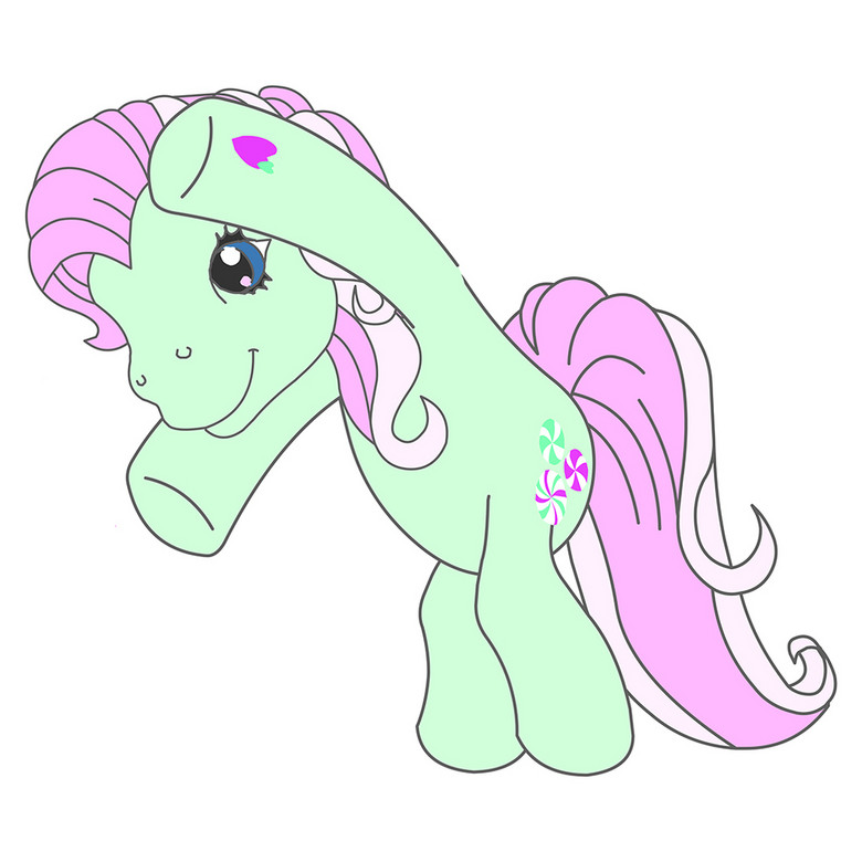 可爱青色彩虹马